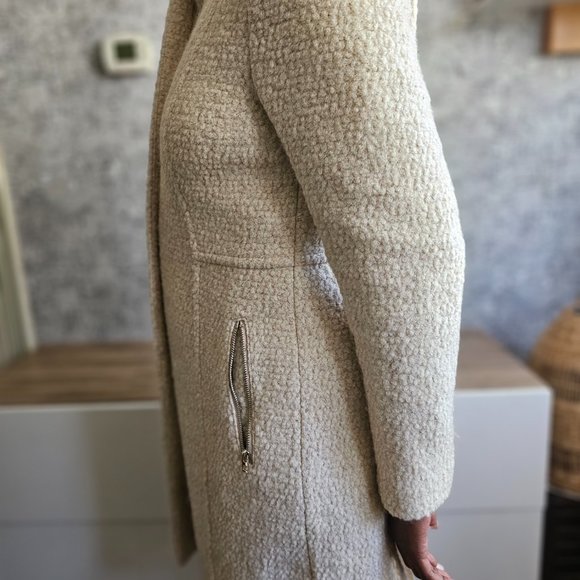 H&M Beige Short wool-blend coat- Size 10 - Picture 6 of 8